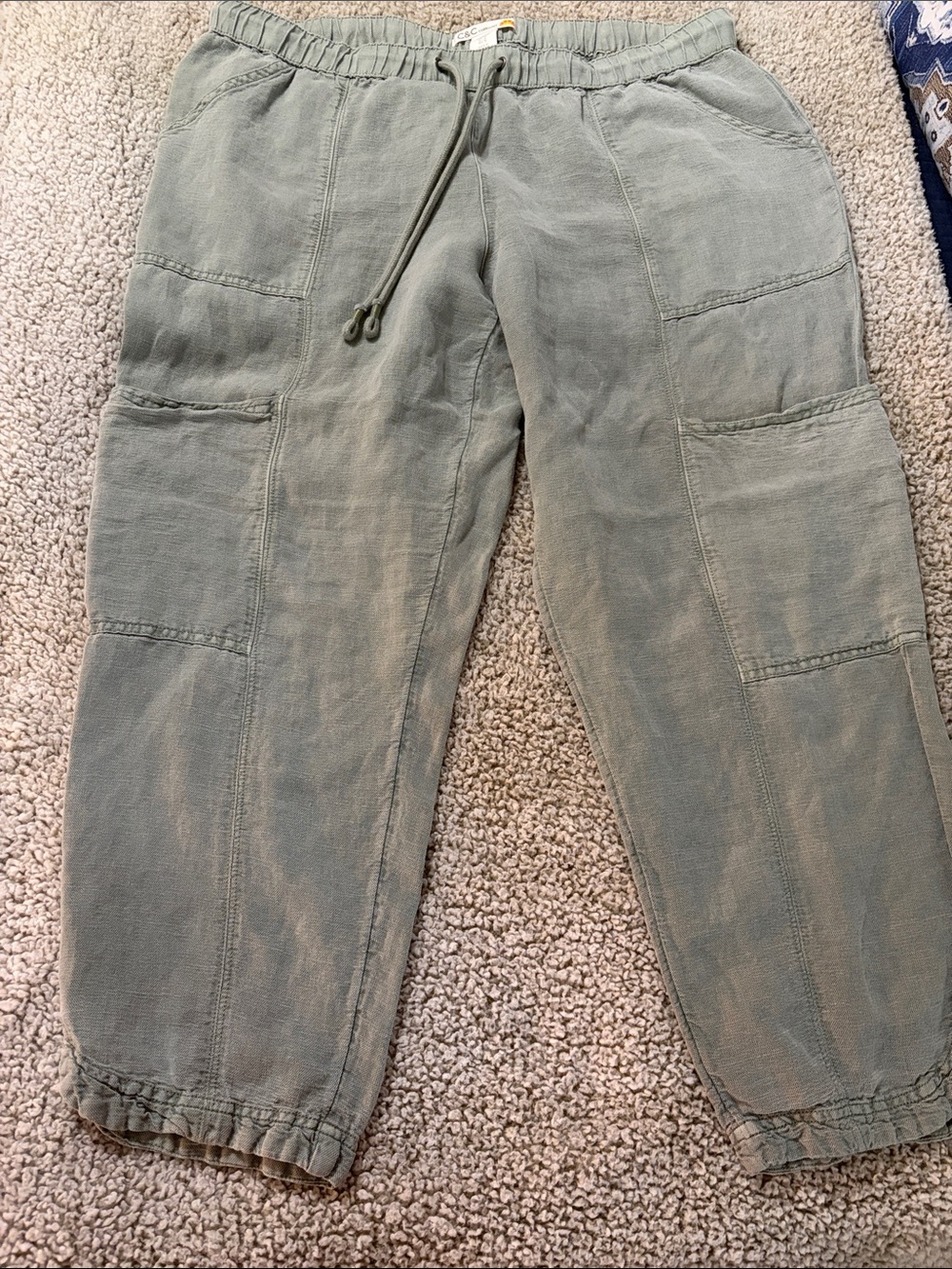 Women’s C&C California Olive Drawstring Cargo Pants XL